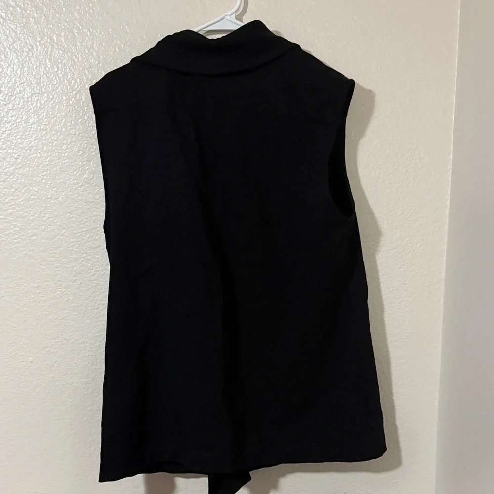 NWT Black Sleeveless moto style Vest with Silver Zippers made in USA L - Picture 6 of 10